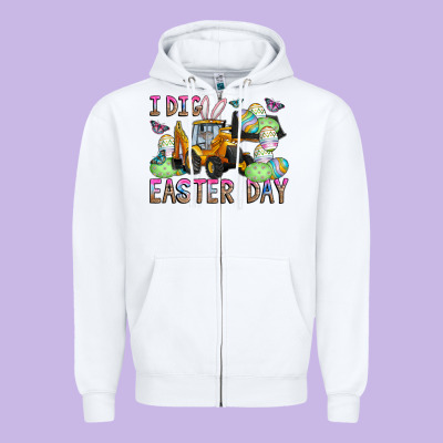I Dig Easter Day Zipper Hoodie Designed By Cowhidedigitalart