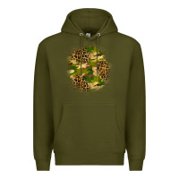 Army Green camouflage and leopard patch Premium Hoodie - BundleAndBundleShop