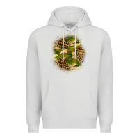 Dove Grey camouflage and leopard patch Premium Hoodie - BundleAndBundleShop