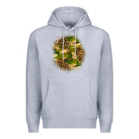 Heather Grey camouflage and leopard patch Premium Hoodie - BundleAndBundleShop