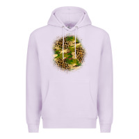 Lilac camouflage and leopard patch Premium Hoodie - BundleAndBundleShop