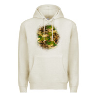 Oatmeal Heather camouflage and leopard patch Premium Hoodie - BundleAndBundleShop