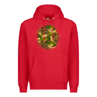 Red camouflage and leopard patch Premium Hoodie - BundleAndBundleShop