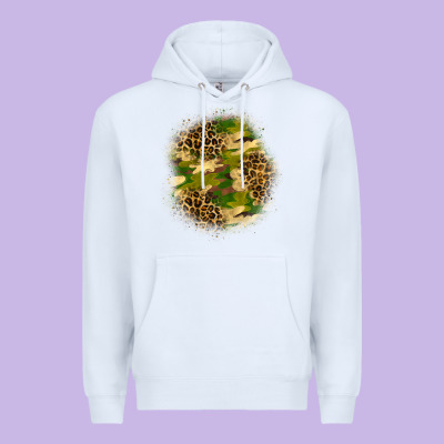 Camouflage And Leopard Patch Premium Hoodie Designed By Bundleandbundleshop