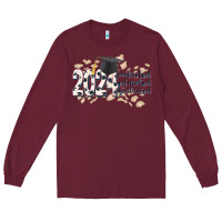 Burgundy 2024 motivated educated graduated Long Sleeve Tee - CowGirlArtShop