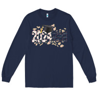 Navy 2024 motivated educated graduated Long Sleeve Tee - CowGirlArtShop