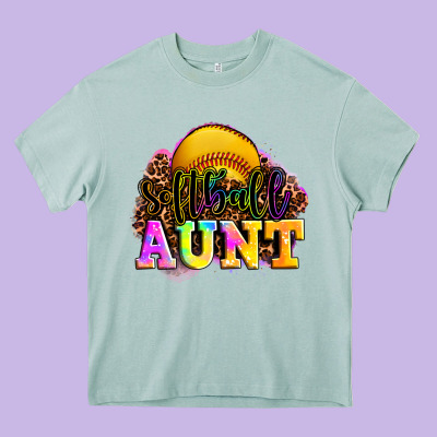 Softball Aunt Heavy Core Tee Designed By Lillyallendesigns