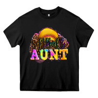 Black softball aunt Heavy Core Tee - LillyAllenDesigns