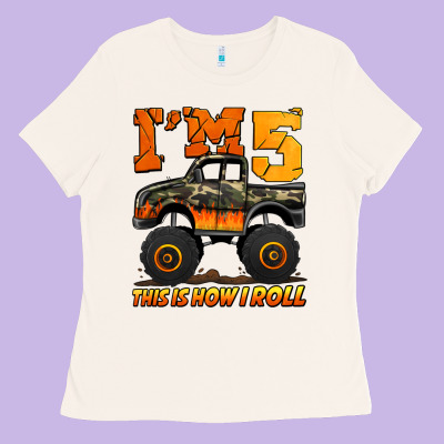 I'm Five This Is How I Roll Monster Truck Birthday Ladies Tee Designed By Jasminsmagicworld
