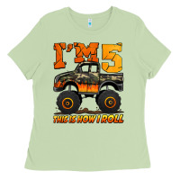 Matcha i'm five this is how i roll monster truck birthday Ladies Tee - Jasminsmagicworld