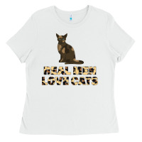 White Real Men Love Cats Ladies Tee - Bettercallsaul