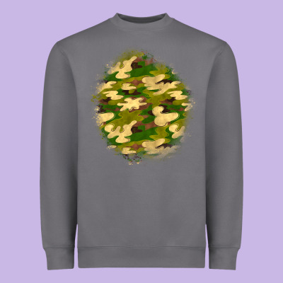 Camouflage Patch Heavyweight Sweatshirt Designed By Bundleandbundleshop
