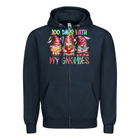 Navy 100 days with my gnomies Zipper Hoodie - RacoonDesign