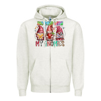 Oatmeal Heather 100 days with my gnomies Zipper Hoodie - RacoonDesign