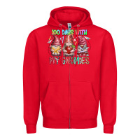 Red 100 days with my gnomies Zipper Hoodie - RacoonDesign