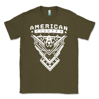 Army Green American Fighter 3 Classic Tee - lanVoArt