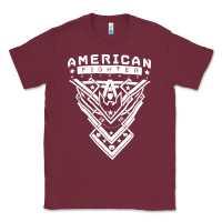 Burgundy American Fighter 3 Classic Tee - lanVoArt