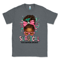 Charcoal Heather Surgical Technologist Afro Messy Bun Classic Tee - texasbilliewilder
