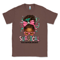 Chestnut Surgical Technologist Afro Messy Bun Classic Tee - texasbilliewilder