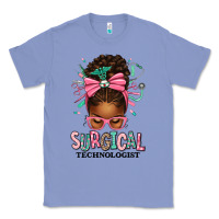 Colony Blue Surgical Technologist Afro Messy Bun Classic Tee - texasbilliewilder