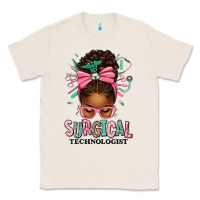 Natural Surgical Technologist Afro Messy Bun Classic Tee - texasbilliewilder