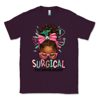 Plum Surgical Technologist Afro Messy Bun Classic Tee - texasbilliewilder