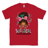 Red Surgical Technologist Afro Messy Bun Classic Tee - texasbilliewilder