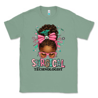 Sage Surgical Technologist Afro Messy Bun Classic Tee - texasbilliewilder
