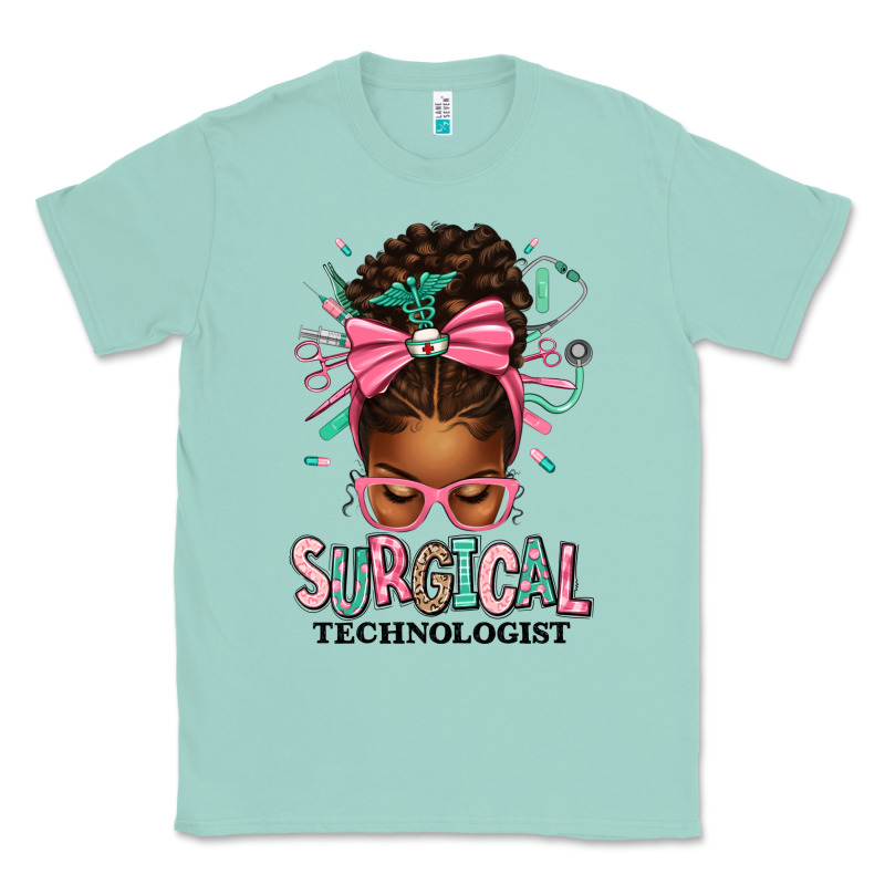Surgical Technologist Afro Messy Bun Classic Tee by texasbilliewilder | Teevron