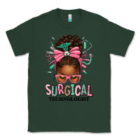 Sports Green Surgical Technologist Afro Messy Bun Classic Tee - texasbilliewilder