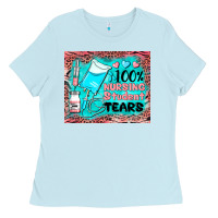 Baby Blue 100 nursing student tears mousepad Ladies Tee - BarkalooDesign