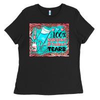 Black 100 nursing student tears mousepad Ladies Tee - BarkalooDesign