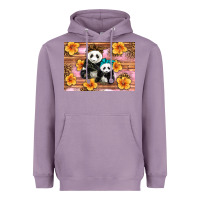 Lavender Mama Panda And Baby Panda Heavyweight Hoodie - Artiststas