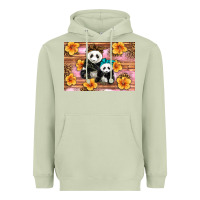Matcha Mama Panda And Baby Panda Heavyweight Hoodie - Artiststas