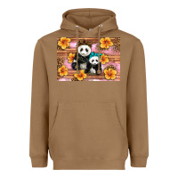 Toasted Coconut Mama Panda And Baby Panda Heavyweight Hoodie - Artiststas