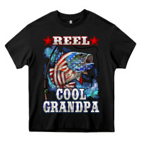 Black reel cool grandpa american flag bass Heavy Core Tee - LillyAllenDesigns