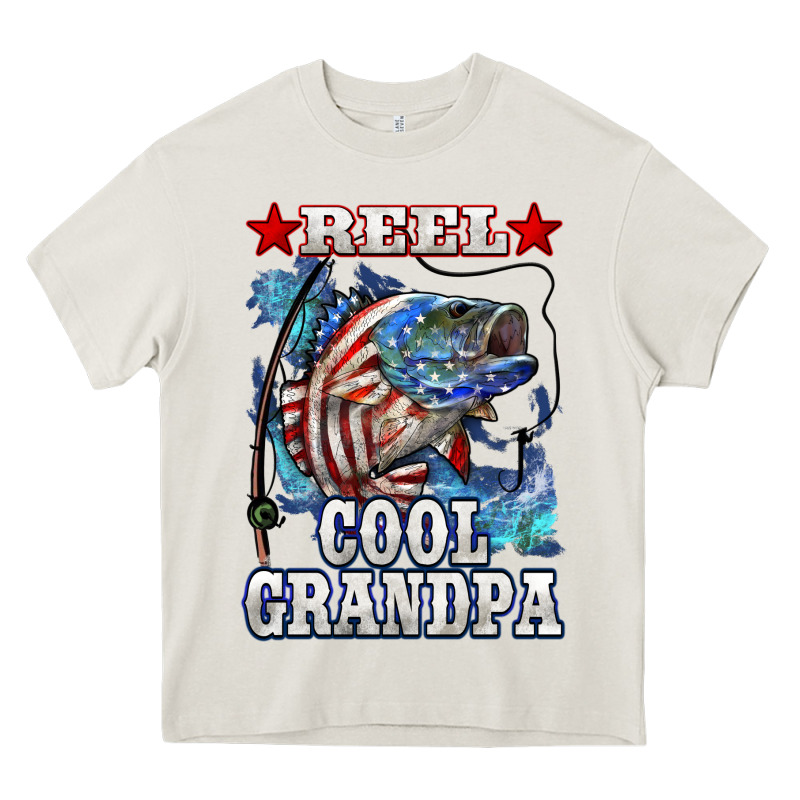 Reel Cool Grandpa American Flag Bass Heavy Core Tee by LillyAllenDesigns | Teevron