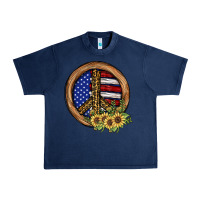 Navy Peace Sign Urban Heavy Tee - JahusDesignShop