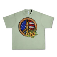 Oil Green Peace Sign Urban Heavy Tee - JahusDesignShop