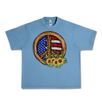 Pebble Blue Peace Sign Urban Heavy Tee - JahusDesignShop