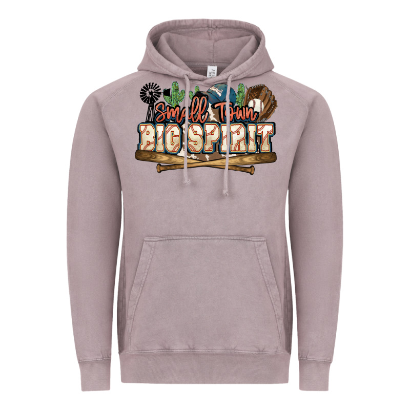 Small Town Big Spirit Baseball Vintage Hoodie by HowdyJamesFarm | Teevron