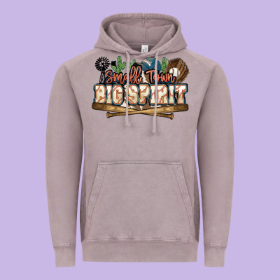 Small Town Big Spirit Baseball Vintage Hoodie Designed By Howdyjamesfarm
