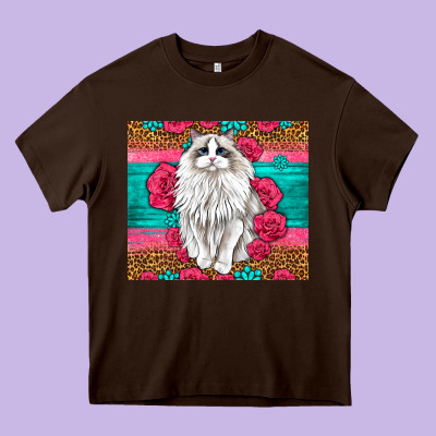 Western Ragdoll Cat Heavy Core Tee Designed By Lillyallendesigns