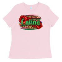Bubblegum Pink latina with serape and roses Ladies Tee - Jasminsmagicworld