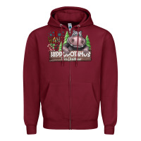 Burgundy I Want a Hippopotamus for Christmas Zipper Hoodie - CowhideDigitalArt
