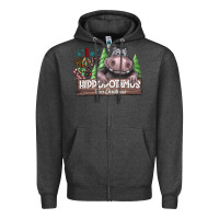 Charcoal Heather I Want a Hippopotamus for Christmas Zipper Hoodie - CowhideDigitalArt