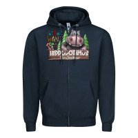 Navy I Want a Hippopotamus for Christmas Zipper Hoodie - CowhideDigitalArt