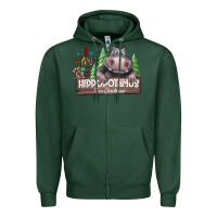 Sports Green I Want a Hippopotamus for Christmas Zipper Hoodie - CowhideDigitalArt