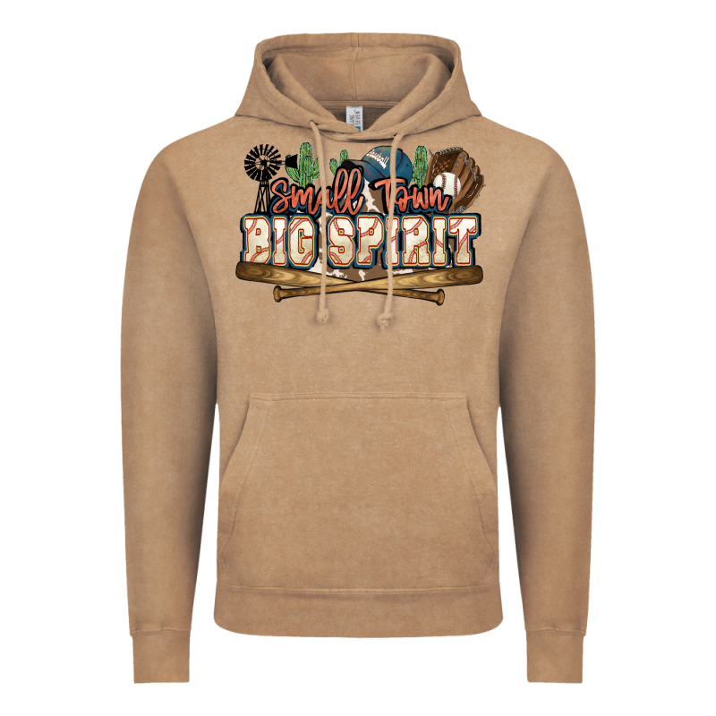 Small Town Big Spirit Baseball Vintage Hoodie by HowdyJamesFarm | Teevron