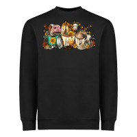 Black Cows and coffee Heavyweight Sweatshirt - FaDigitalArtStudio